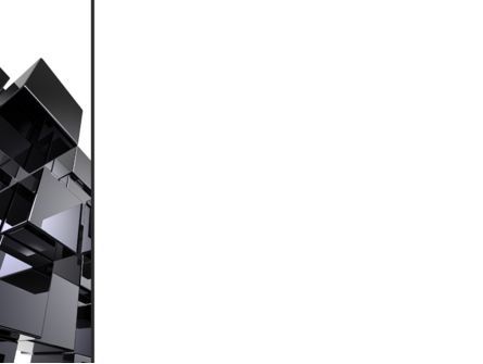 黒い磨かれた石の立方体 - PowerPointテンプレート, スライド 3, 09850, 建設 — PoweredTemplate.com