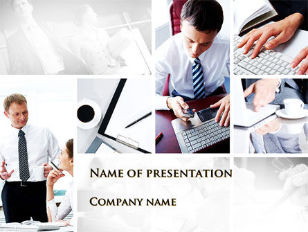 在办公室的一天PowerPoint模板, 免费 PowerPoint模板, 09851, 商业 — PoweredTemplate.com
