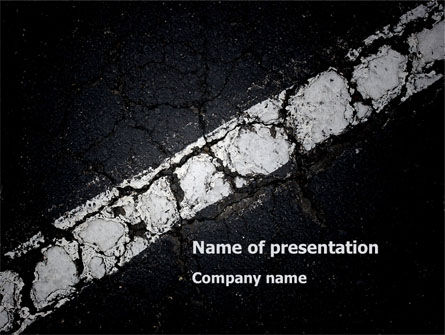 Modelo do PowerPoint - marcação de estrada em preto e branco, Modelo do PowerPoint, 09860, Construção — PoweredTemplate.com