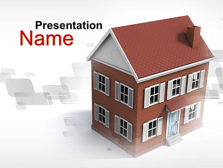 Model Of Townhouse PowerPoint Template, PowerPoint Template, 09866, Construction — PoweredTemplate.com