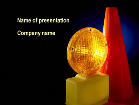 道路维修标志PowerPoint模板, PowerPoint模板, 09899, 汽车和运输 — PoweredTemplate.com