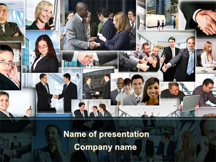 Geschäftsthema collage PowerPoint Vorlage, PowerPoint-Vorlage, 09901, Menschen — PoweredTemplate.com