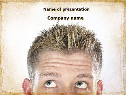 Man Looks Up PowerPoint Template, 09902, Business Concepts — PoweredTemplate.com
