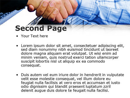 Handshake in blauen farben PowerPoint Vorlage, Folie 2, 09926, Business — PoweredTemplate.com