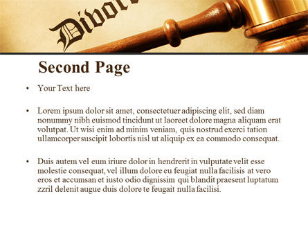 Divorce Decree With Gavel PowerPoint Template, Slide 2, 09945, Legal — PoweredTemplate.com