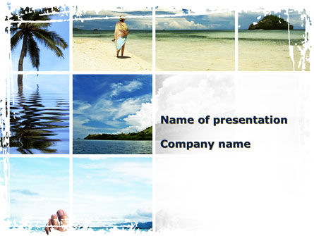 热带岛拼贴画PowerPoint模板, 免费 PowerPoint模板, 10073, 健康和休闲 — PoweredTemplate.com