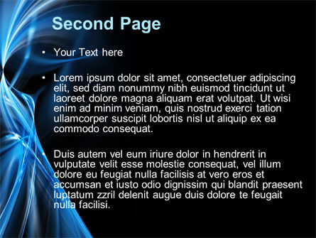 青い曲線 - PowerPointテンプレート, スライド 2, 10122, 抽象／テクスチャ — PoweredTemplate.com