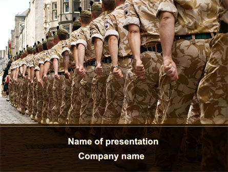 Soldiers March PowerPoint Template, 10365, Military — PoweredTemplate.com