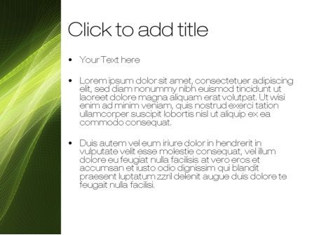 Modelo do PowerPoint - onda verde, Deslizar 3, 10379, Abstrato/Texturas — PoweredTemplate.com