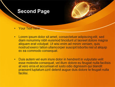 Modèle PowerPoint de fiery balle de football américain, Diapositive 2, 10412, Sport — PoweredTemplate.com