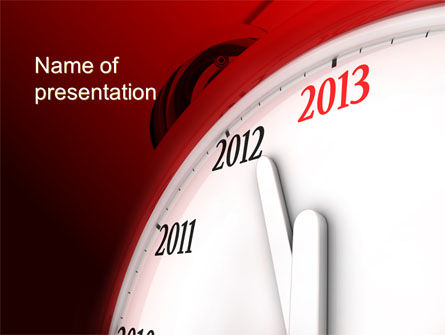 2013 New Year Clock PowerPoint Template, Free PowerPoint Template, 10488, Business Concepts — PoweredTemplate.com