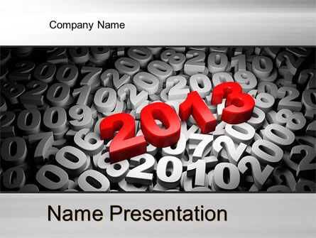2013年和其他年份PowerPoint模板, 免费 PowerPoint模板, 10496, 3D — PoweredTemplate.com