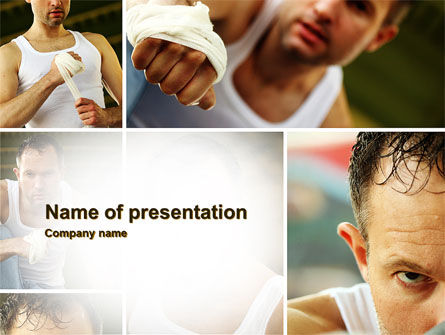 拳闘士 - PowerPointテンプレート, 無料 PowerPointテンプレート, 10532, スポーツ — PoweredTemplate.com