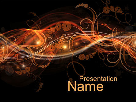 Fire Flowers PowerPoint Template, Free PowerPoint Template, 10568, Abstract/Textures — PoweredTemplate.com