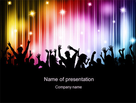 Cheering Crowd PowerPoint Template, PowerPoint Template, 10586, People — PoweredTemplate.com