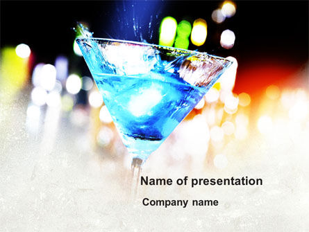Blue Lagoon Cocktail PowerPoint Template, Gratis PowerPoint-sjabloon, 10591, Food & Beverage — PoweredTemplate.com