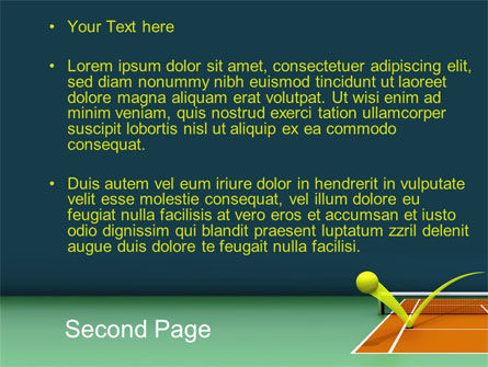 Tennis Ball Trajectory PowerPoint Template, Slide 2, 10616, Technology and Science — PoweredTemplate.com