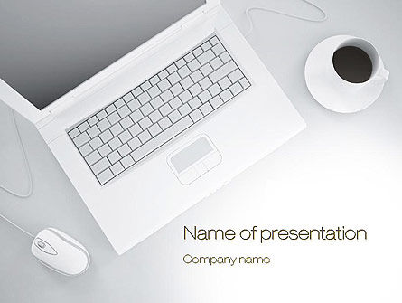 ノートパソコンを備えた職場 - PowerPointテンプレート, PowerPointテンプレート, 10690, ビジネス — PoweredTemplate.com