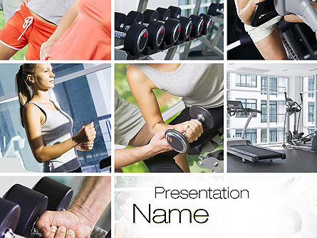 Fitness Collage PowerPoint Template, PowerPoint Template, 10704, People — PoweredTemplate.com