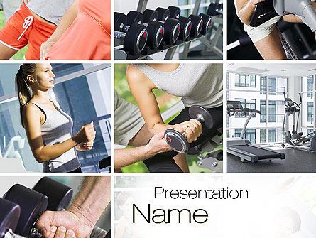 Modèle PowerPoint de collage fitness, Modele PowerPoint, 10704, Mensen — PoweredTemplate.com