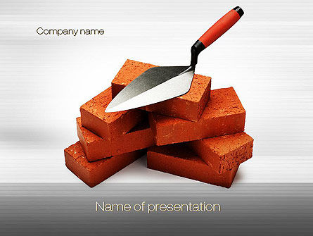 Bakstenen PowerPoint Template, PowerPoint-sjabloon, 10717, Constructie — PoweredTemplate.com