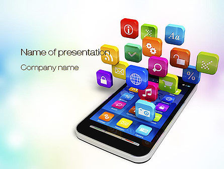 Mobile Apps PowerPoint Template, 10724, Technology and Science — PoweredTemplate.com