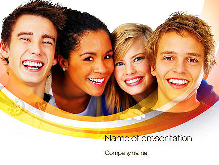 High School Students PowerPoint Template, PowerPoint Template, 10728, People — PoweredTemplate.com