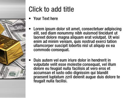 Gold Bars on Dollars PowerPoint Template, Slide 3, 10740, Financial/Accounting — PoweredTemplate.com