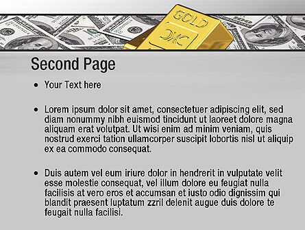 Gold Bars on Dollars PowerPoint Template, Slide 2, 10740, Financial/Accounting — PoweredTemplate.com