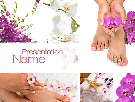 Nail Spa PowerPoint Template, PowerPoint Template, 10744, Careers/Industry — PoweredTemplate.com