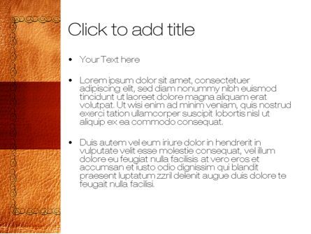 Plantilla de PowerPoint - superficie de cuero, Diapositiva 3, 10755, Abstracto / Texturas — PoweredTemplate.com