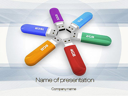 USB Flash Drives PowerPoint Template, Free PowerPoint Template, 10759, Technology and Science — PoweredTemplate.com