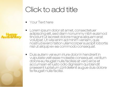 Templat PowerPoint Selamat Ulang Tahun Dengan Warna Kuning, Slide 3, 10799, Liburan/Momen Spesial — PoweredTemplate.com