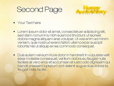 Templat PowerPoint Selamat Ulang Tahun Dengan Warna Kuning, Slide 2, 10799, Liburan/Momen Spesial — PoweredTemplate.com