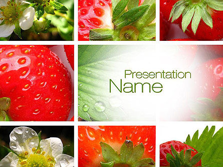 Plantilla de PowerPoint - collage de fresas, Plantilla de PowerPoint, 10812, Agricultura — PoweredTemplate.com