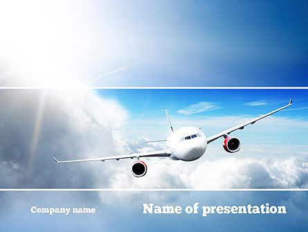 Sky Plane PowerPoint Template, Free PowerPoint Template, 10836, Cars and Transportation — PoweredTemplate.com