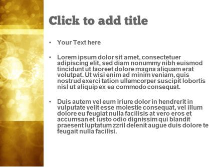 Defocused abstrakte gelbe flecken PowerPoint Vorlage, Folie 3, 10869, Abstrakt/Texturen — PoweredTemplate.com