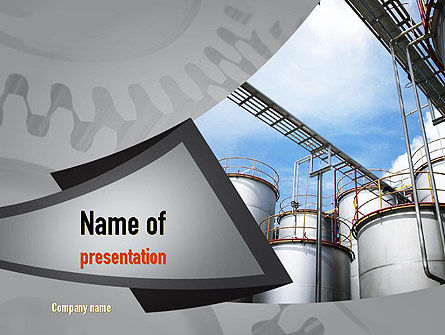 Industriële Tanks PowerPoint Template, PowerPoint-sjabloon, 10916, Voorzieningen/Industrieel — PoweredTemplate.com