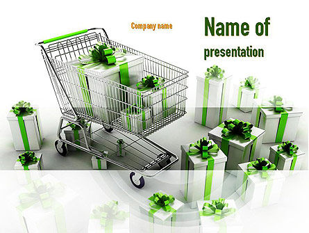 Green Gift Boxes PowerPoint Template, 10965, Careers/Industry — PoweredTemplate.com