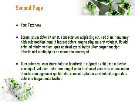 Green Gift Boxes PowerPoint Template, Slide 2, 10965, Careers/Industry — PoweredTemplate.com