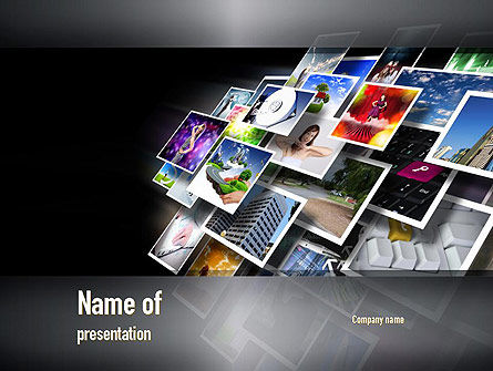 Media Stream PowerPoint Template, PowerPoint Template, 11015, Technology and Science — PoweredTemplate.com
