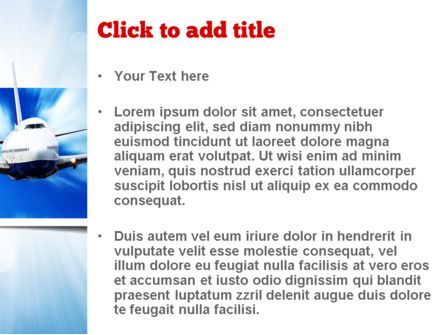 Modèle PowerPoint de avion à réaction, Diapositive 3, 11030, Voitures / Transport — PoweredTemplate.com