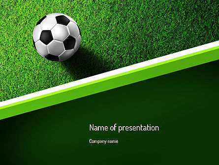 Modèle PowerPoint de ballon de football près de la ligne, Modele PowerPoint, 11039, Sport — PoweredTemplate.com