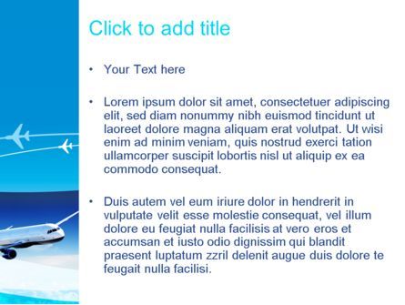 Templat PowerPoint Pesawat Terbang Di Langit, Slide 3, 11052, Mobil dan Transportasi — PoweredTemplate.com