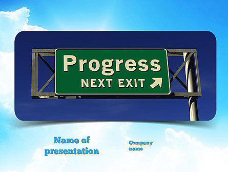 Progress Freeway Sign PowerPoint Template, Free PowerPoint Template, 11066, Consulting — PoweredTemplate.com