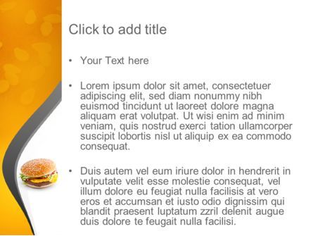Leckerer burger PowerPoint Vorlage, Folie 3, 11097, Food & Beverage — PoweredTemplate.com