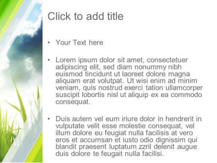 Green Dawn PowerPoint Template, Slide 3, 11098, Nature & Environment — PoweredTemplate.com
