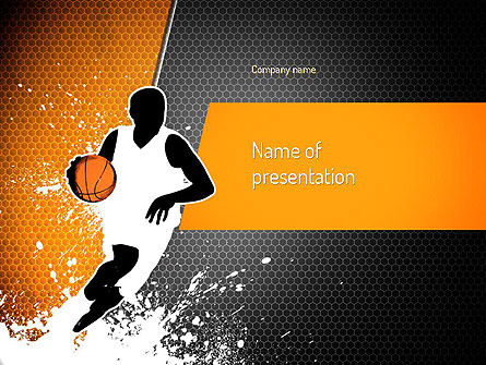 Modelo do PowerPoint - homem de basquete, 11140, Esportes — PoweredTemplate.com