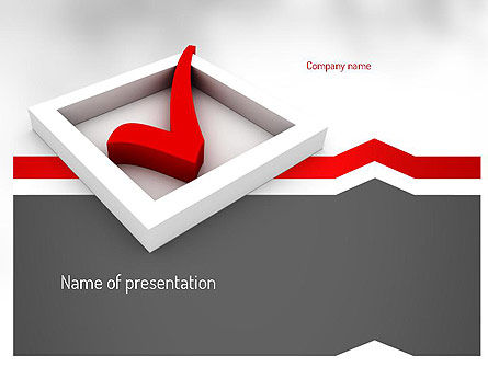 Rood Vinkje PowerPoint Template, Gratis PowerPoint-sjabloon, 11153, Education & Training — PoweredTemplate.com