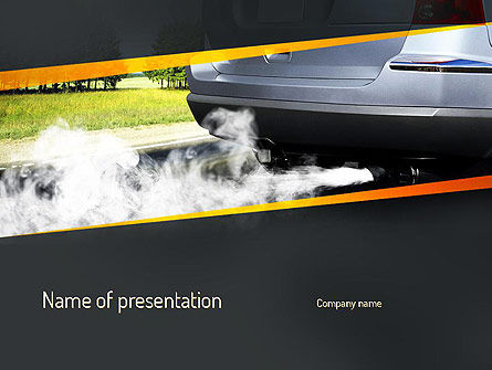 車の排気 - PowerPointテンプレート, 11169, 自然＆環境 — PoweredTemplate.com